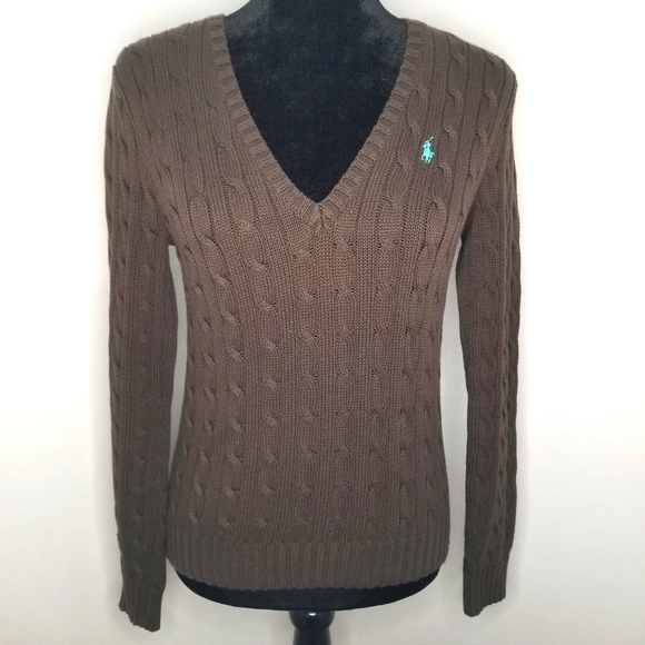 Ralph Lauren Sweaters - Ralph Lauren Cotton V-Neck Cable Knit Sweater